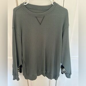 Aerie Sage Waffle Knit Sweater